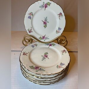 Set Of 6 VTG Homer Laughlin Household Institute Priscilla Pattern Salad Plates